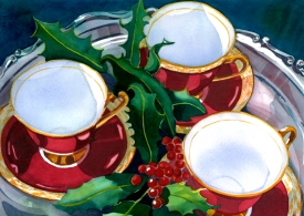 Christmas Teacups, Elizabeth Cox